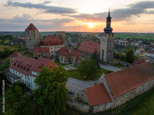 Querfurt Castle at sunset in Germany photo