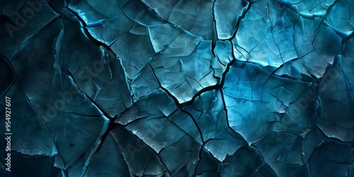 Wallpaper Mural Abstract background with cracks and abstract light lines in blue shades. Torontodigital.ca