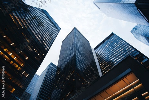 Wallpaper Mural high rise buildings in office area , ai Torontodigital.ca