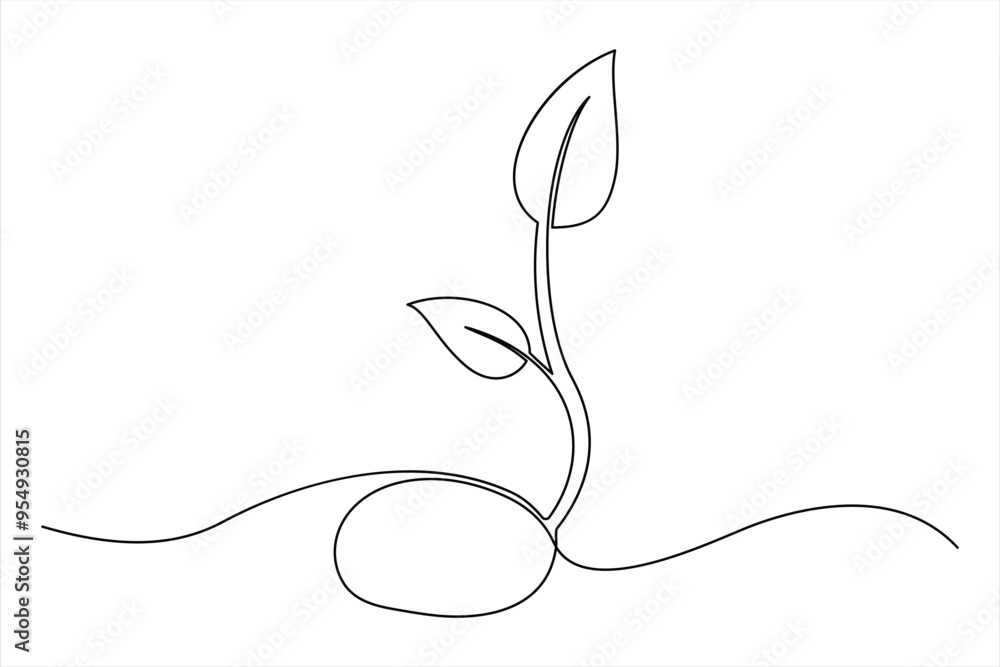 Continuous one line drawing of plant growth processing from seed outline vector art illustration
Continuous one line drawing of plant growth processing from seed outline vector art illustration