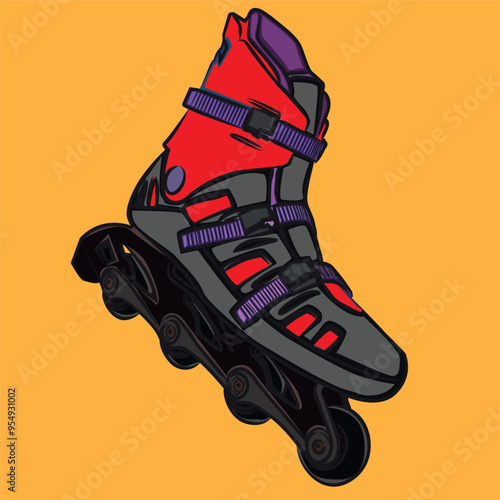 illustration of roller skates , roller skates design, 