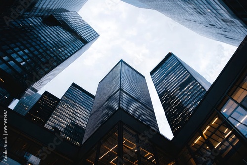 Wallpaper Mural high rise buildings in office area , ai Torontodigital.ca