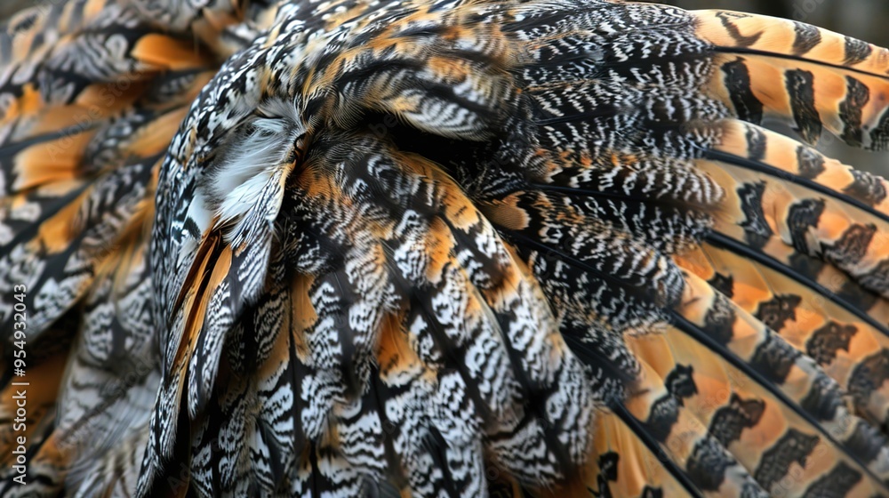 Fototapeta premium Feather pattern wallpaper