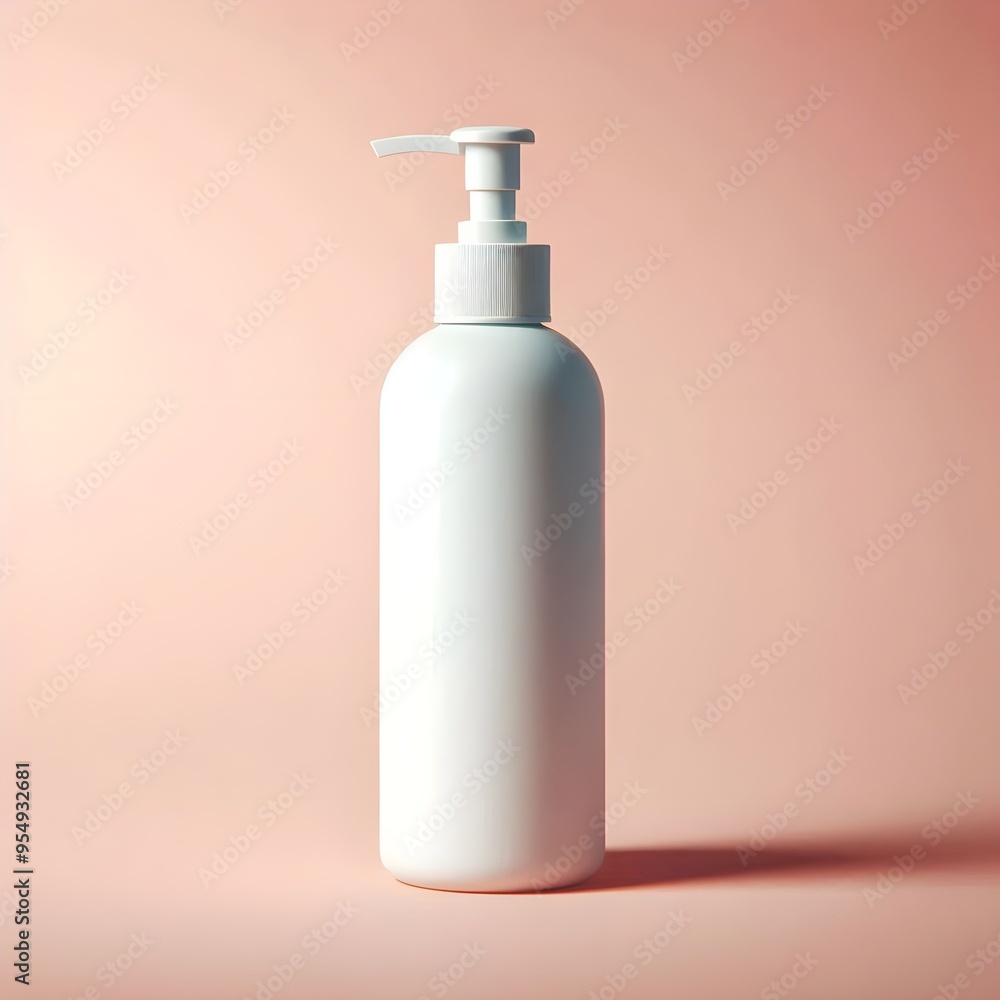 white plastic bottle with shampoo white plastic bottle with shampoo