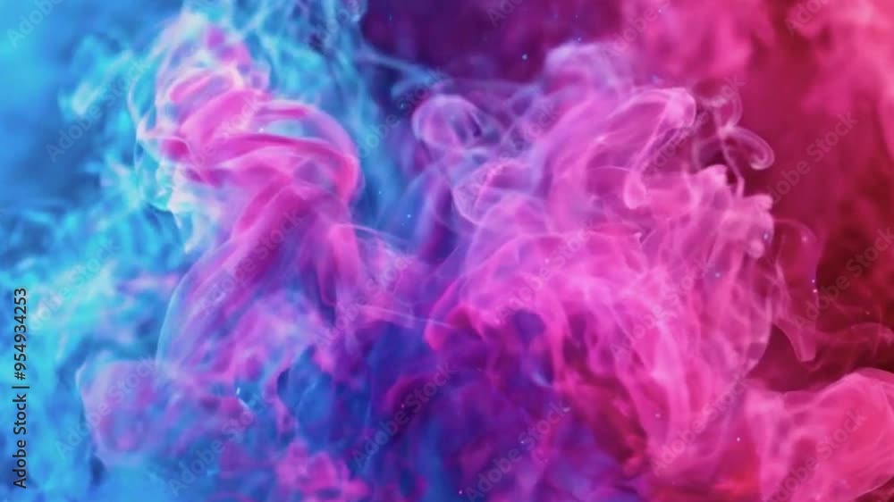 Neon Swirl: Glittering Smoke and Magic Wave Effects in Dark Abstract Background Neon Swirl: Glittering Smoke and Magic Wave Effects in Dark Abstract Background