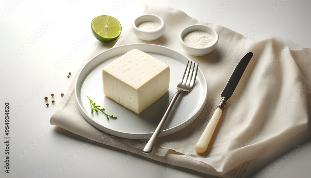 paneer on an isolated white background paneer on an isolated white background