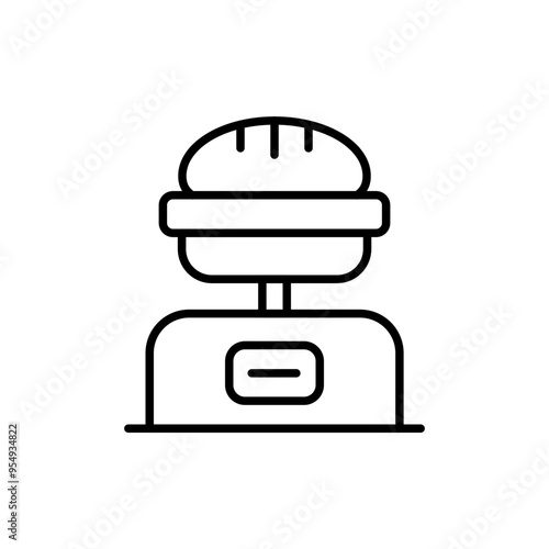 Bread weight scale outline icons, minimalist vector illustration ,simple transparent graphic element .Isolated on white background