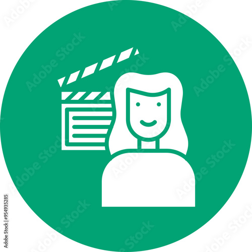 Actress glyph circle icon