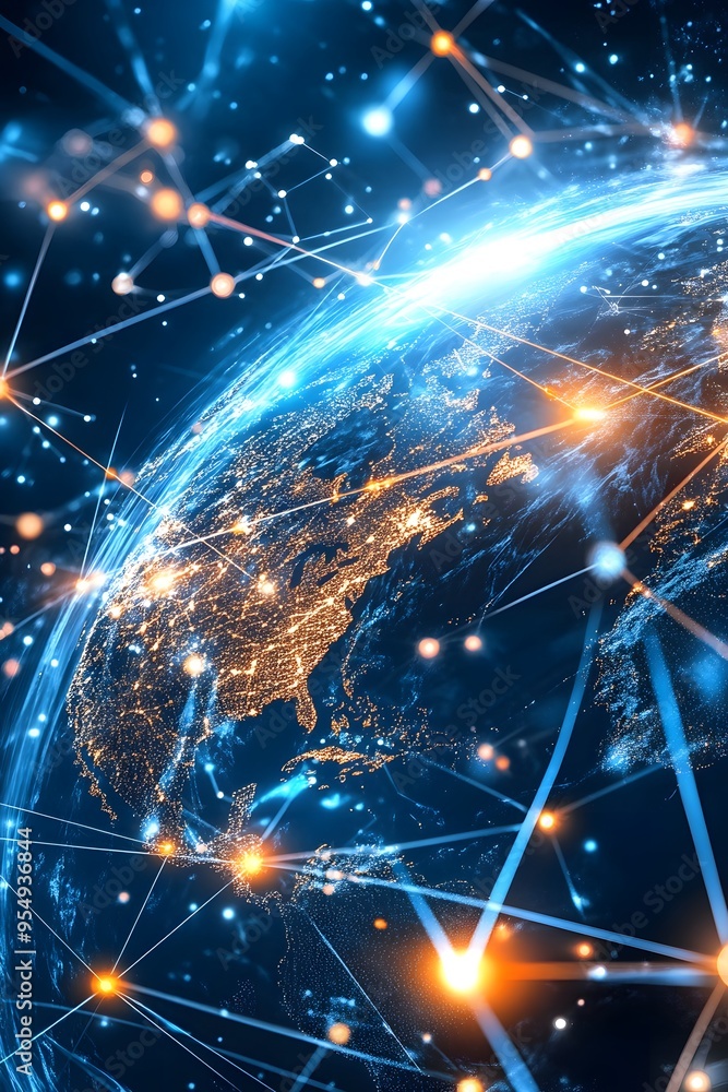 Global Network Connection with Lights. Global Network Connection with Lights.