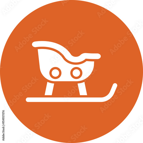 Sled glyph circle icon