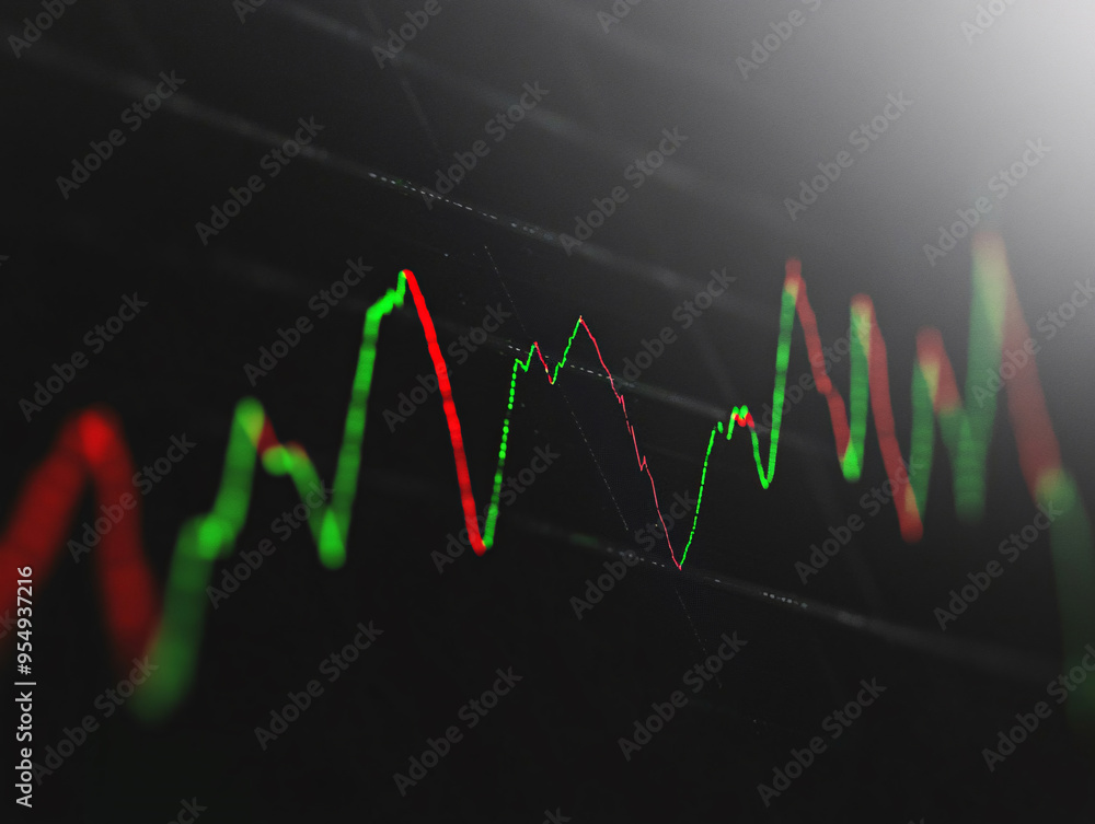 Obraz premium stock market candlestick chart pattern design, business financial growth. Crisis economy and investment loss graph