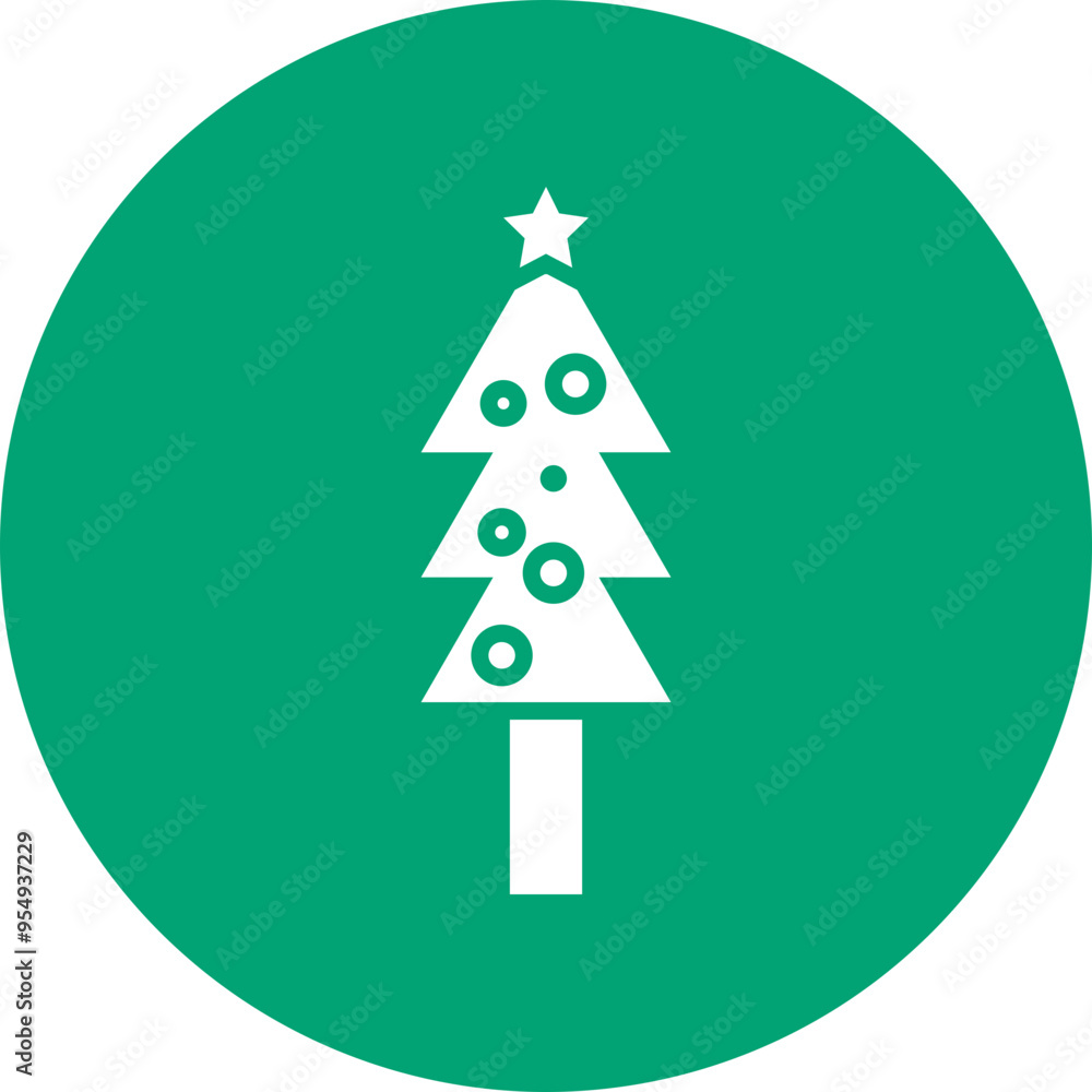 Christmas Tree glyph circle icon Christmas Tree glyph circle icon