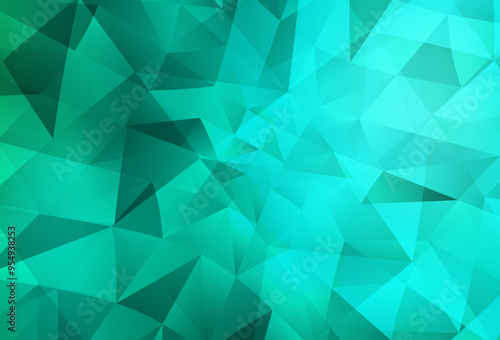 Light Green vector gradient triangles texture.