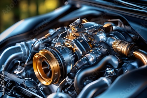 Close Up of a Car Engine.