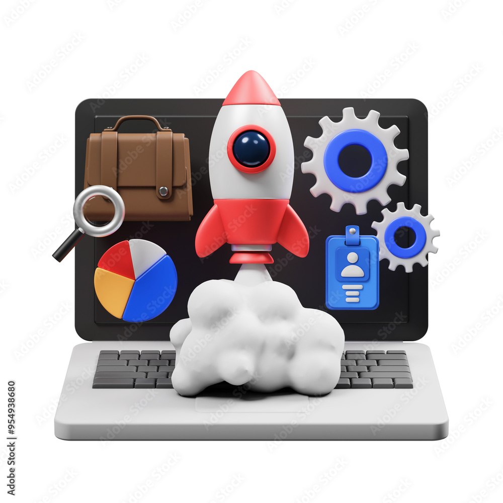 startup business office 3d illustration startup business office 3d illustration