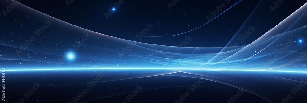 Abstract blue waves background with glowing lights, evoking space and technology, perfect for wallpapers or backdrops Abstract blue waves background with glowing lights, evoking space and technology, perfect for wallpapers or backdrops