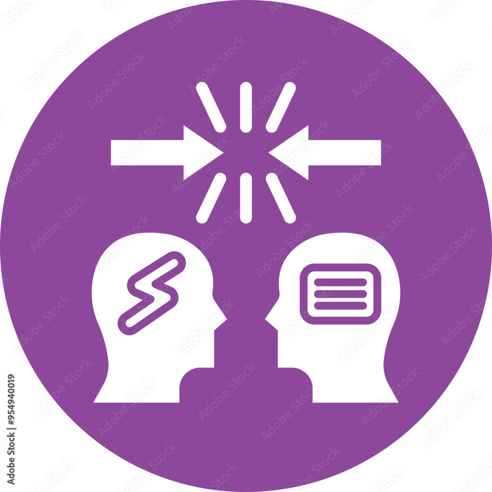 Obraz premium Conflict Resolution glyph circle icon