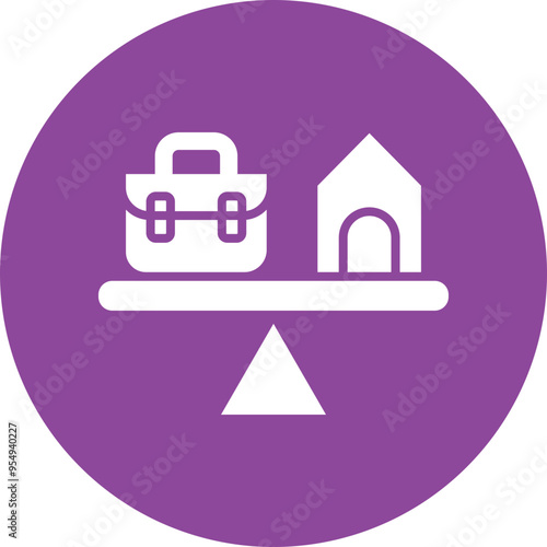 WorkLife Balance glyph circle icon