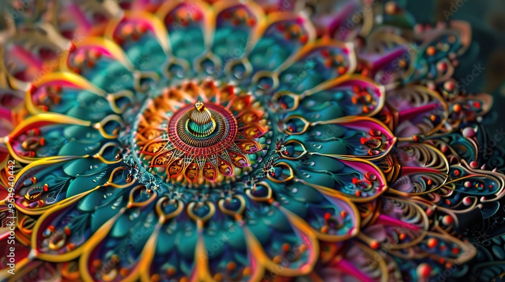 Obraz premium mandala pattern wallpaper