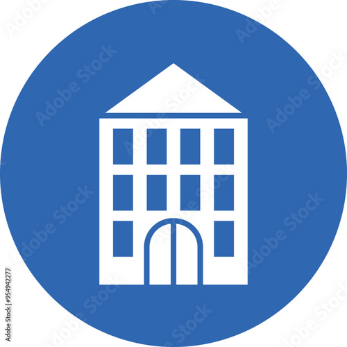 Supermarket Building glyph circle icon