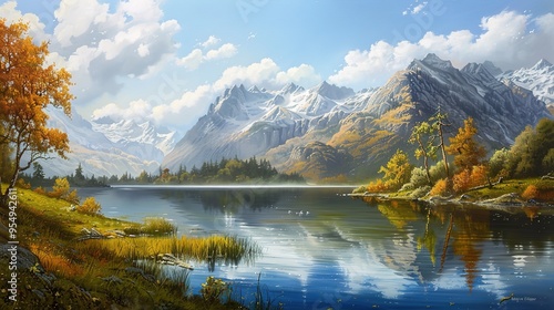 Wallpaper Mural Mountain and lake wallpaper Torontodigital.ca