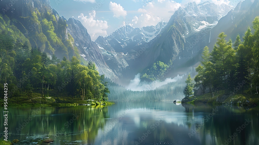 Lake and mountain wallpaper Lake and mountain wallpaper