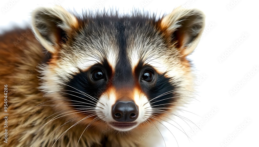 Raccoon face isolated on a white background Raccoon face isolated on a white background
