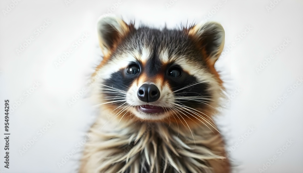 Obraz premium Raccoon face isolated on a white background