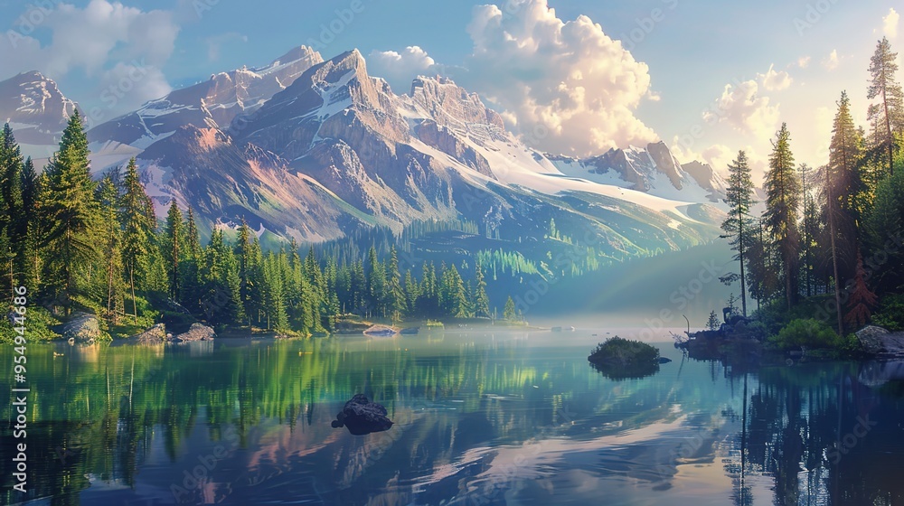 Lake and mountain wallpaper Lake and mountain wallpaper