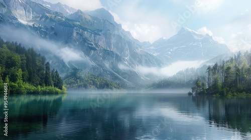 Lake and mountain wallpaper