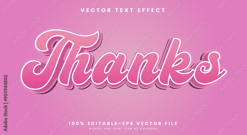 Thanks editable text effect Template Thanks editable text effect Template
