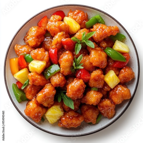 Sweet and Sour Chicken with Pineapple and Bell Peppers