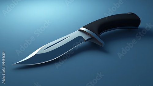 A sleek and modern knife with a sharp blade and comfortable grip, perfect for outdoor activities and culinary uses. photo