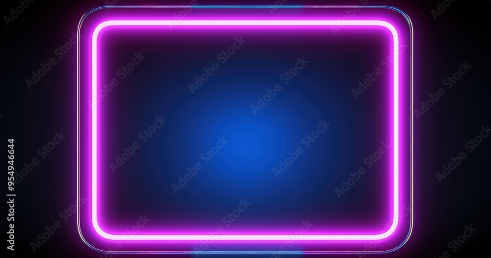 A glowing neon rectangular frame with a blue center, creating a modern and vibrant visual effect. A glowing neon rectangular frame with a blue center, creating a modern and vibrant visual effect.