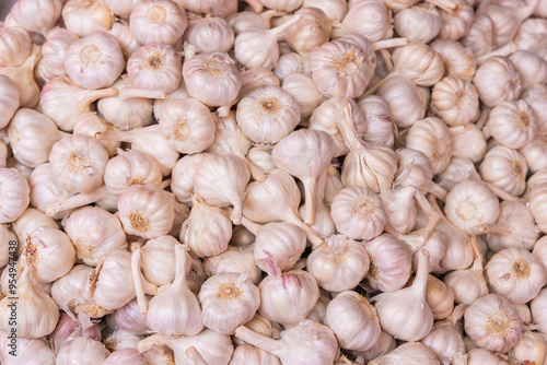 Fresh Garlic in Open Market