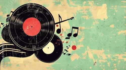 Vintage Music Vinyl Record Background