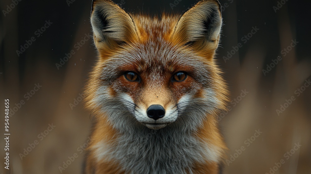 Red fox posing in the forest with sunlight on fur Red fox posing in the forest with sunlight on fur