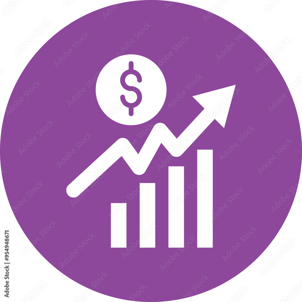 Stock Market glyph circle icon Stock Market glyph circle icon