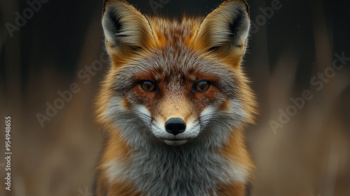 Red fox posing in the forest with sunlight on fur