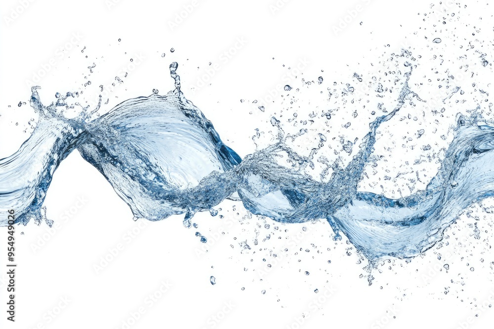 Twisted water splash isolated on white background , ai Twisted water splash isolated on white background , ai