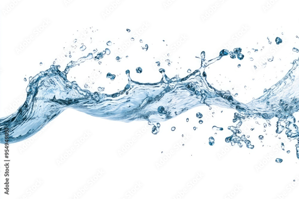 Twisted water splash isolated on white background , ai Twisted water splash isolated on white background , ai