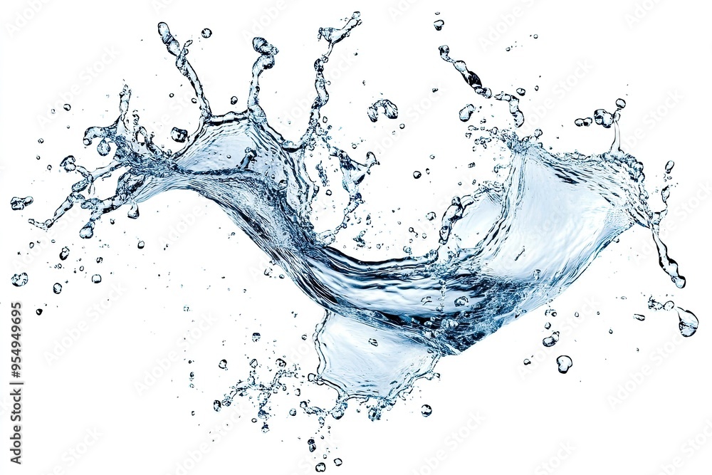 Twisted water splash isolated on white background , ai Twisted water splash isolated on white background , ai