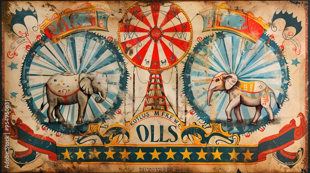 Obraz premium Circus poster wallpaper