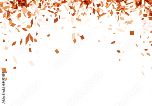 A captivating cascade of amber crystal shards against a pure white background, suggesting warmth and vitality.