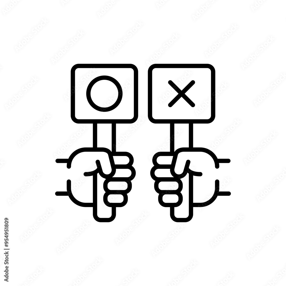 Choice outline icons, minimalist vector illustration ,simple transparent graphic element .Isolated on white background