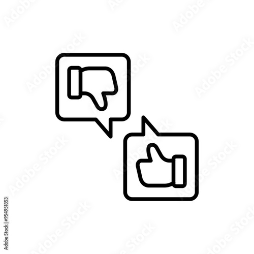 Thumbs Choice outline icons, minimalist vector illustration ,simple transparent graphic element .Isolated on white background