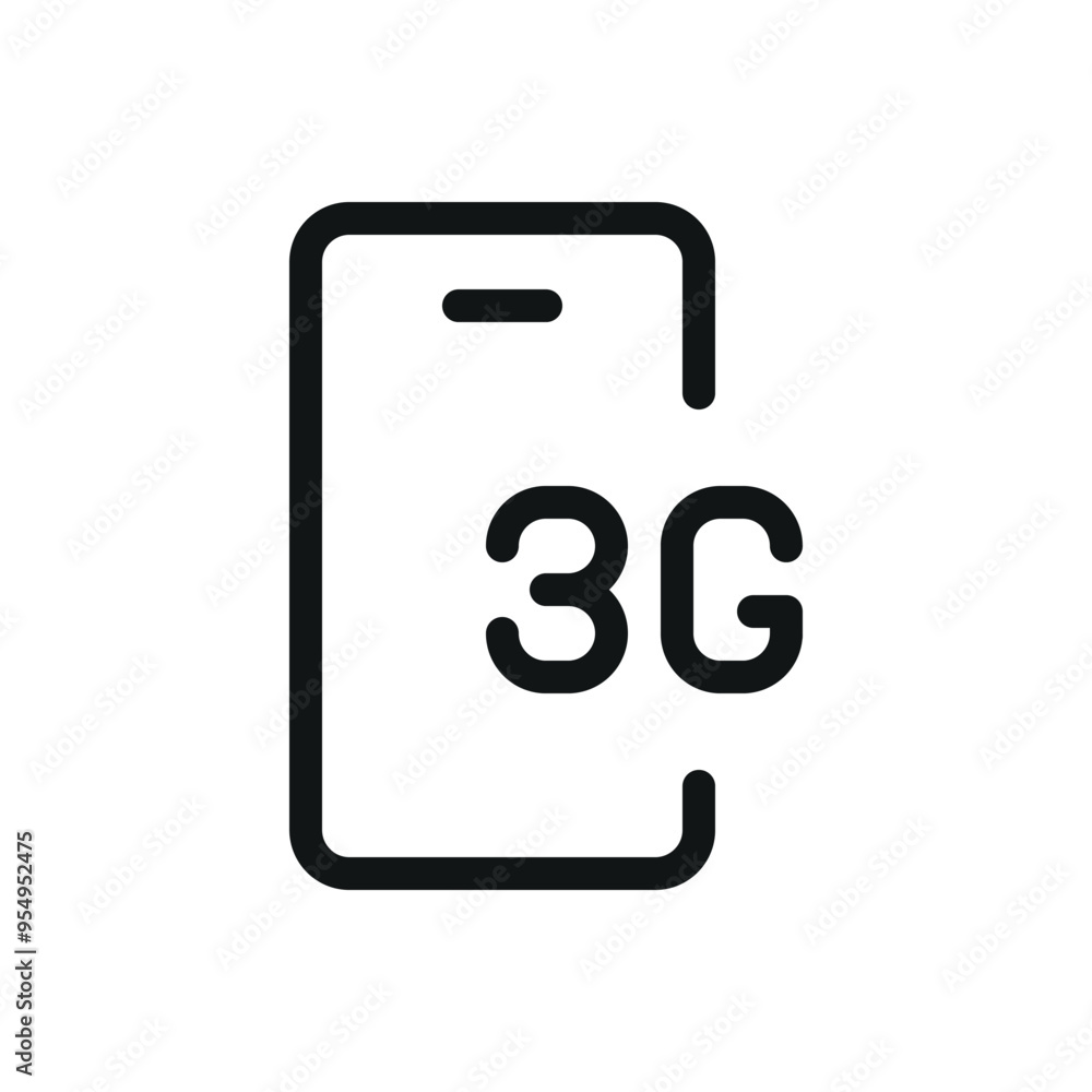 3G mobile phone isolated icon, 3G smartphone label vector symbol with editable stroke 3G mobile phone isolated icon, 3G smartphone label vector symbol with editable stroke