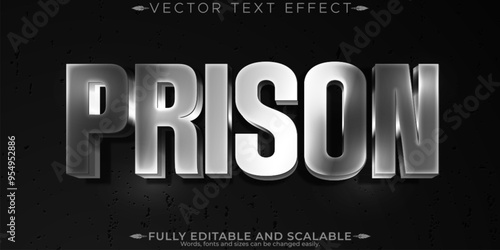 Prison editable text effect, editable criminal and convict text style