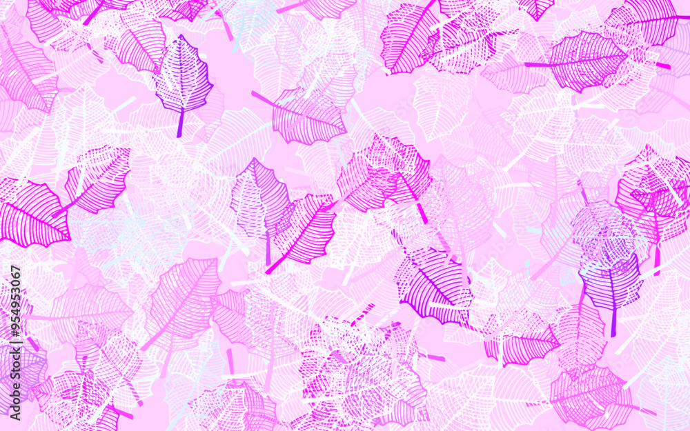 Light Pink, Blue vector natural pattern with leaves. Light Pink, Blue vector natural pattern with leaves.