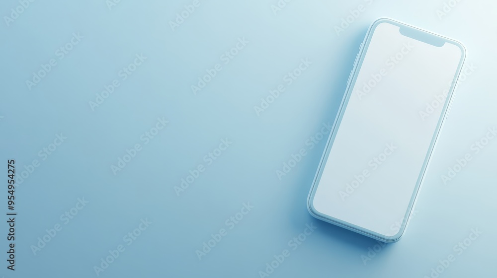 White Smartphone Mockup on Blue Background White Smartphone Mockup on Blue Background